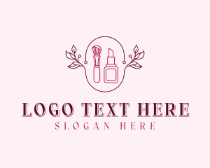 Lipstick - Makeup Brush Lipstick logo design