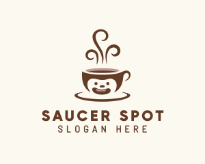 Saucer - Hot Brewed Coffee Cup logo design