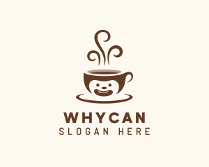 Caffeine - Hot Brewed Coffee Cup logo design