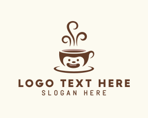 Saucer - Hot Brewed Coffee Cup logo design
