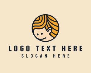 Hairdo - Smiling Boy Cartoon logo design