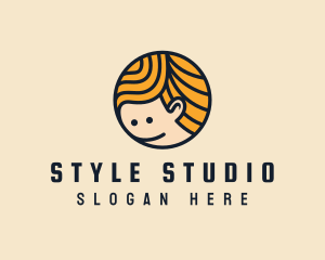 Hairdo - Smiling Boy Cartoon logo design