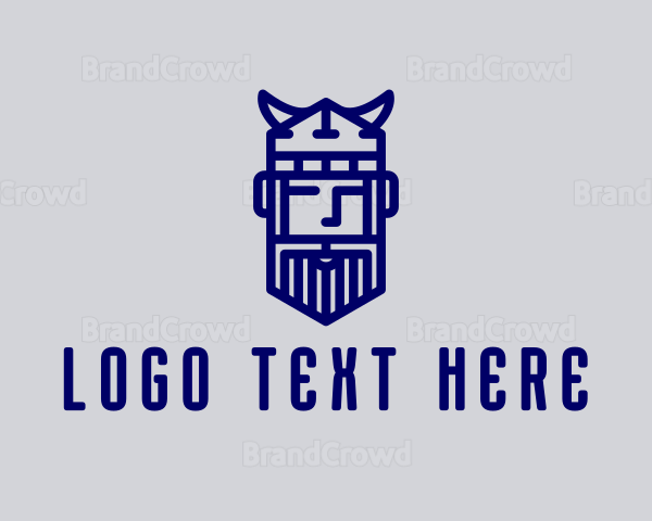 Monoline Viking Face Logo