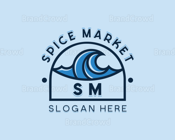 Sea Wave Surfing Logo