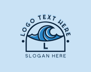 Sea Wave Surfing Logo