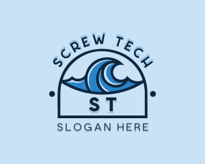 Sea Wave Surfing Logo