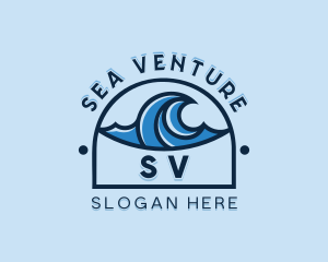 Sea Wave Surfing logo design