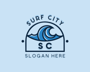 Sea Wave Surfing logo design