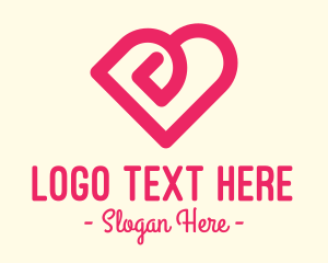 Heart - Digital Pink Heart logo design