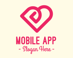 Dating Site - Digital Pink Heart logo design