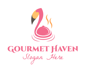 Fine Dining Flamingo  logo design