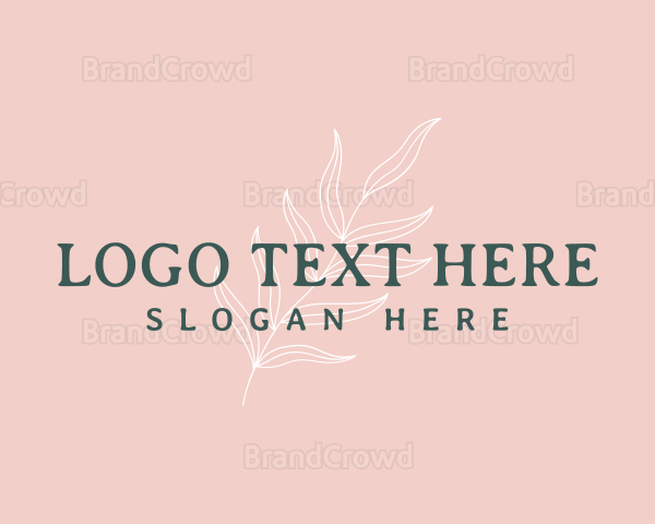 Organic Leaf Wordmark Logo