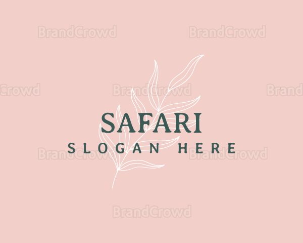 Organic Leaf Wordmark Logo