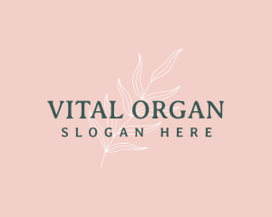 Organic Leaf Wordmark logo design