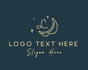 Sleep - Starry Night Moon logo design