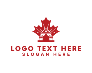 Land Developer - Red Canadian Gazeebo logo design