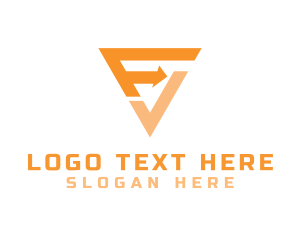 Export - Arrow Monogram Letter FV logo design