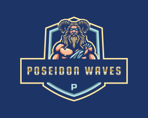 Poseidon - Greek God Gaming logo design