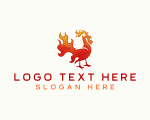 Streetfood - Flaming Chicken Barbecue logo design