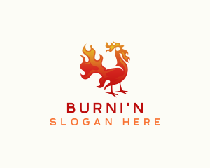 Flaming Chicken Barbecue logo design