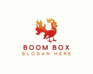 Flaming Chicken Barbecue logo design