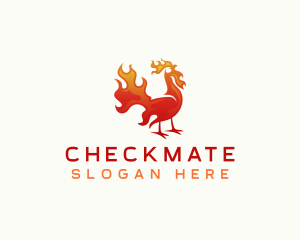 Flaming Chicken Barbecue logo design