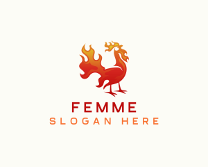 Flaming Chicken Barbecue logo design