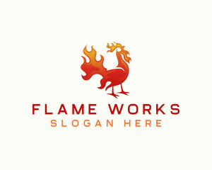 Flame - Flaming Chicken Barbecue logo design