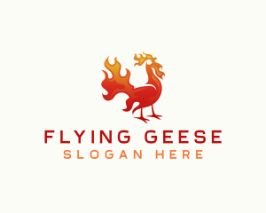 Flaming Chicken Barbecue logo design