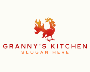 Flaming Chicken Barbecue logo design