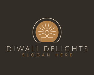 Diwali - Candle Light Shine logo design