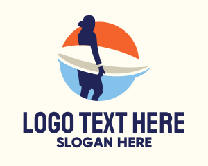 Surfboard - Surfing Surfer Surfboard logo design