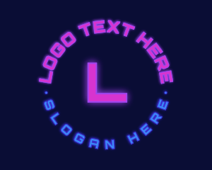 Las Vegas - Neon Cyber Letter logo design