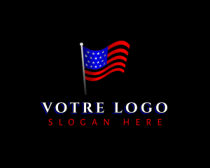 USA Flag Wave Logo