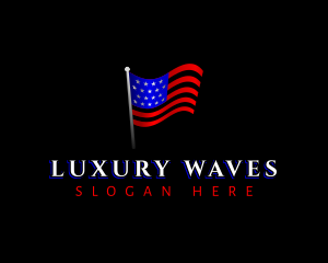 USA Flag Wave logo design