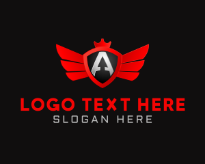 Letter A - Shield Wings Aviation logo design