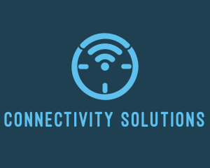 Wireless - Internet Signal Clock logo design