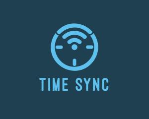 Internet Signal Clock logo design