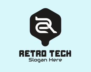 Technology Pipe Letter R logo design