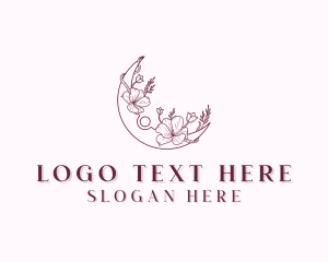 Boho - Moon Floral Boutique logo design