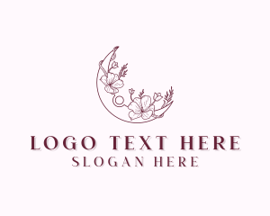 Bohemian - Moon Floral Boutique logo design