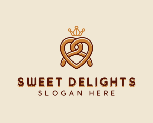 Delicious Pretzel Crown  logo design