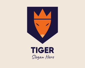 Crown Fox Shield logo design