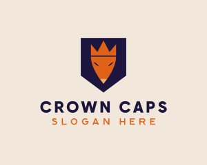 Crown Fox Shield logo design