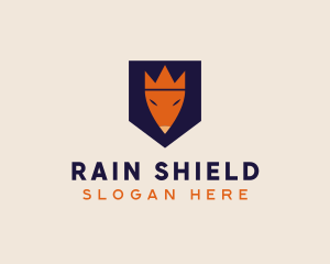 Crown Fox Shield logo design