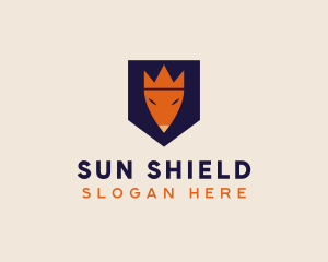 Crown Fox Shield logo design