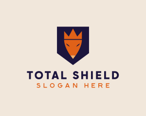 Crown Fox Shield logo design