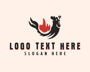 Bbq - Chicken Flame Grill logo design