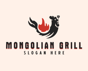 Chicken Flame Grill logo design