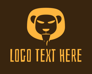 Cat - Yellow Safari Lion logo design
